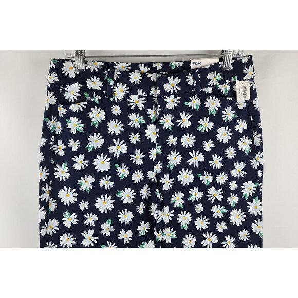 Old Navy Pants Womens 6 Multicolor Floral Print Pixie Ankle Leg Pant NWT - Picture 2 of 10